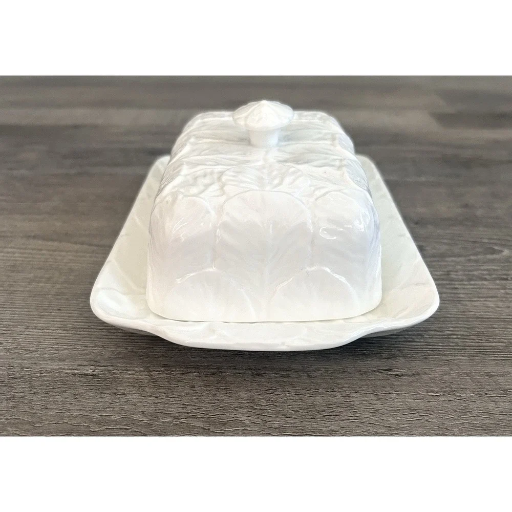 Vintage Coalport Countryware Cabbage Leaf Butter Dish & Cover Bone China READ